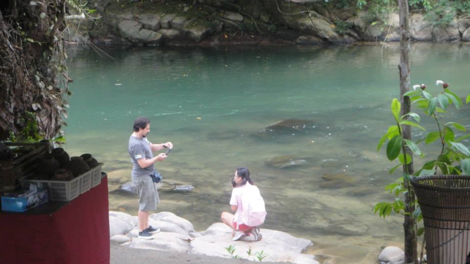 Visitors at the Moyog River